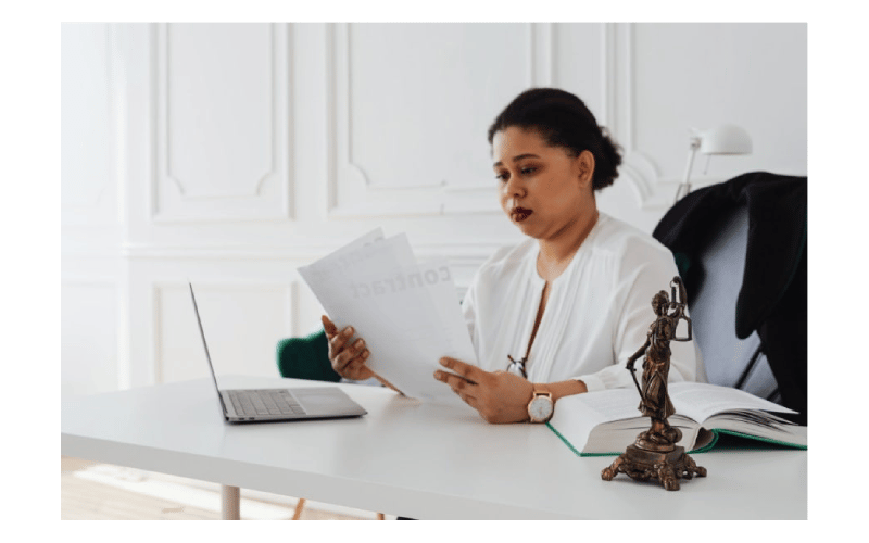 lawyer reviewing documents