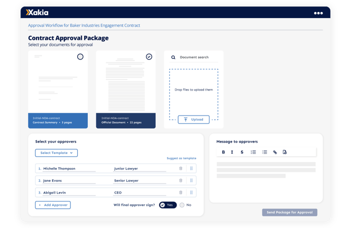 Xakia Contract Approval Workflows